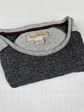 Tommy Bahama Men’s Charcoal Crewneck Cotton Blend Sweater Large